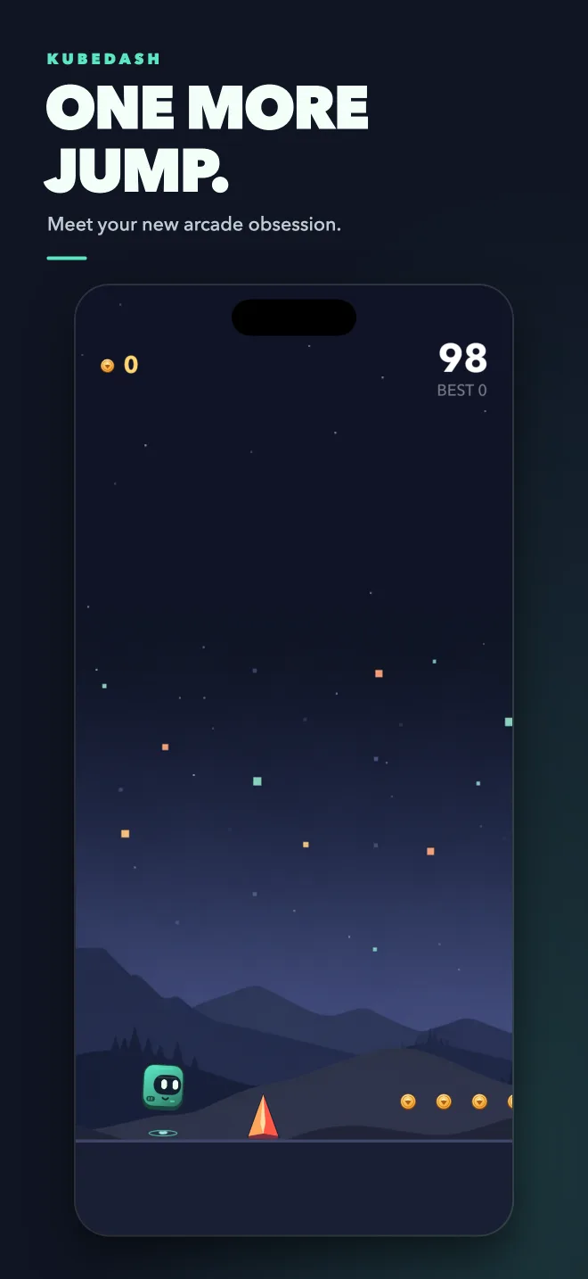 Leaping over a crystal shard at night